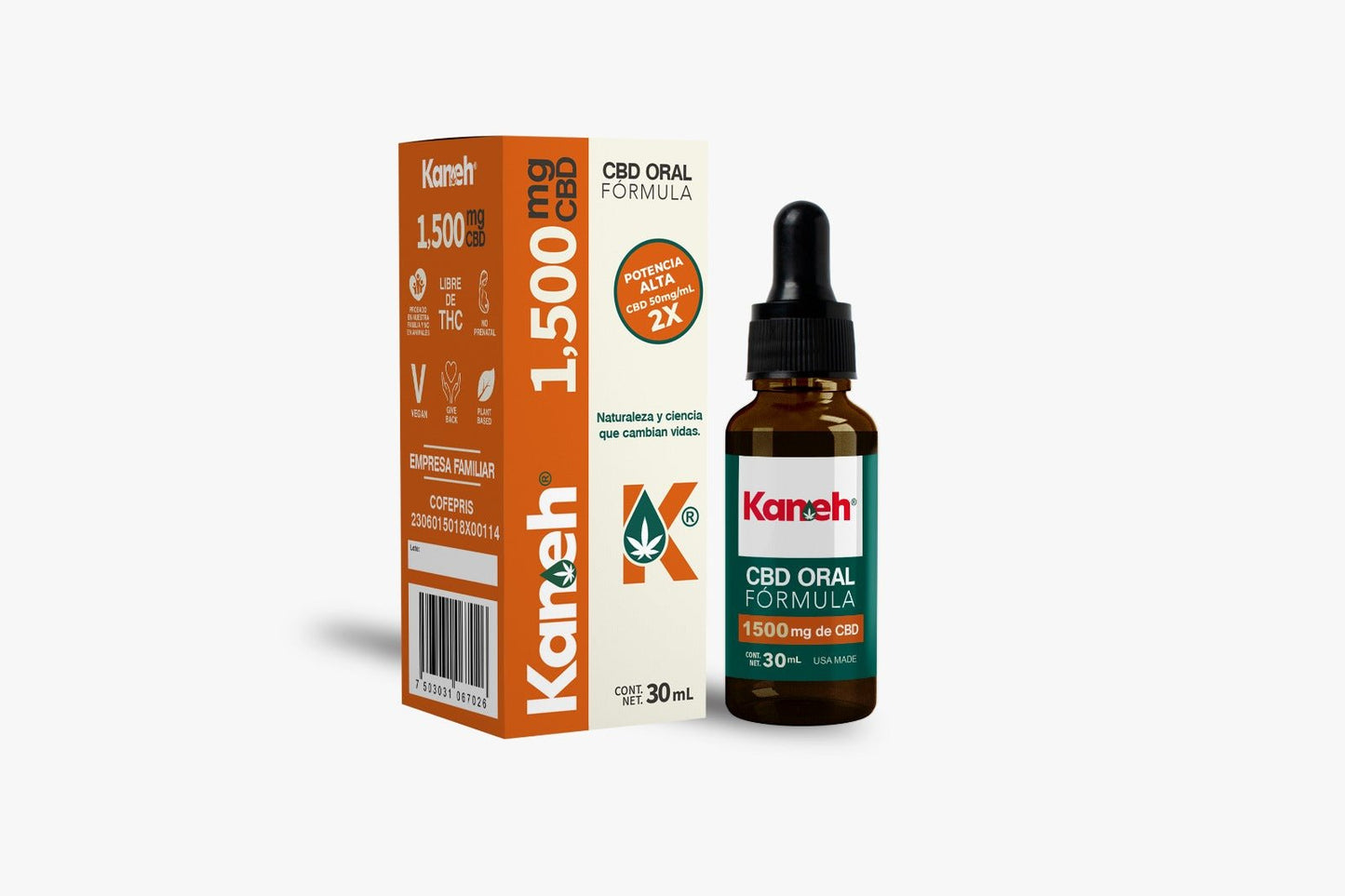 El mejor CBD de mexico. Gotas de CBD 1,500 mg 30 ml